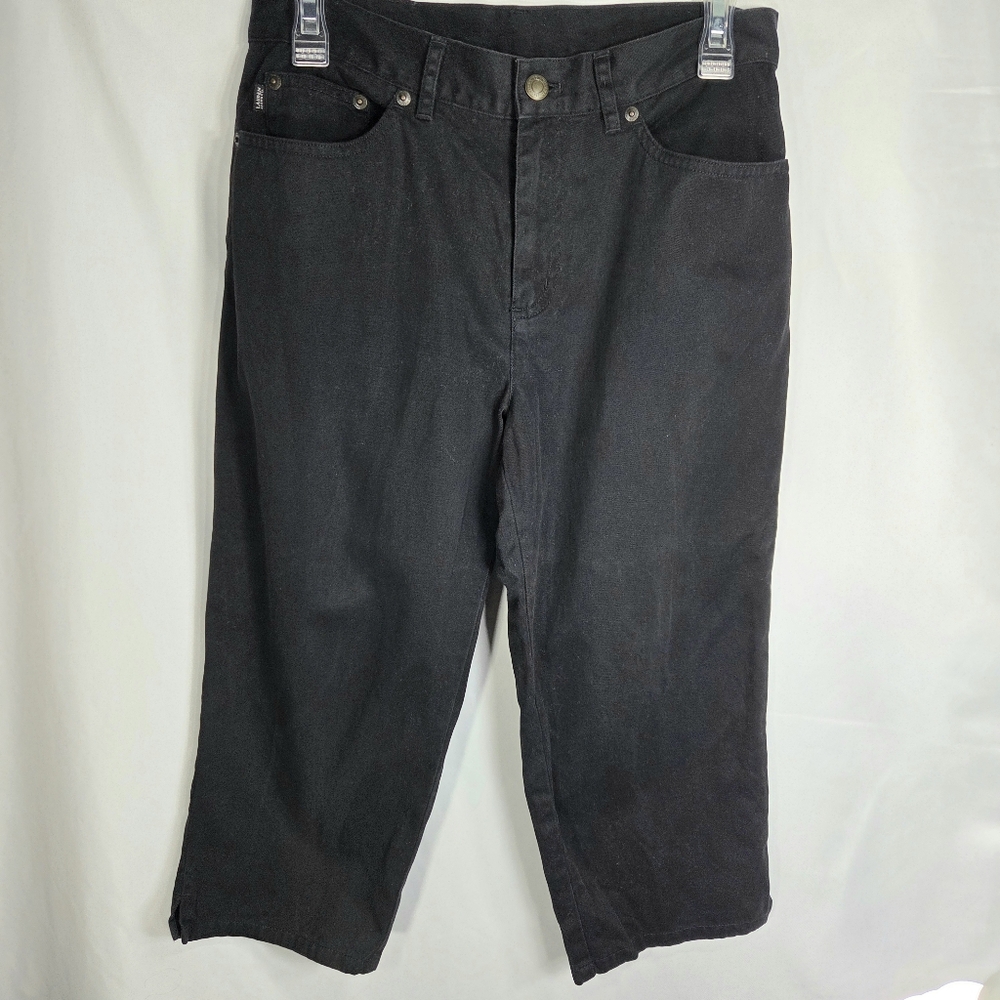 Lauren Jeans Co Ralph Lauren Petite 100% Cotton Black Capri Jeans Size 6P
